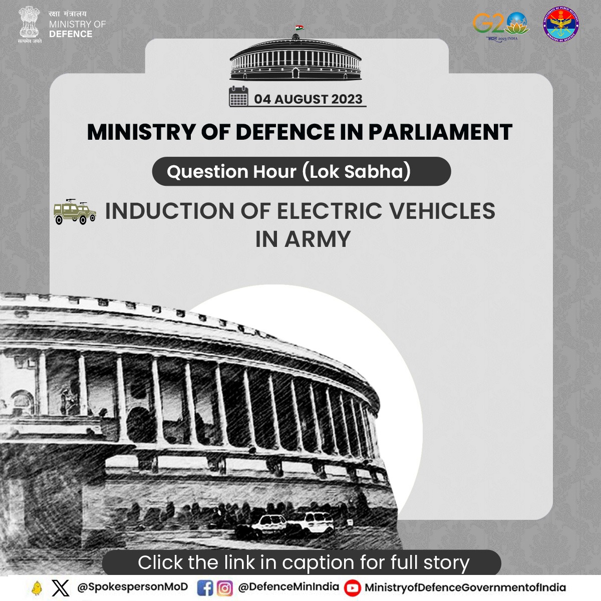 SpokespersonMoD's tweet image. #IndianArmy is planning phased induction of Electric Vehicles in peace stations across the country to provide impetus to green energy &amp;amp; reduce dependency on fossil fuels. 
Details in the link below:pib.gov.in/PressReleasePa…

@rajnathsingh 
@giridhararamane 
@adgpi 
@PIB_India