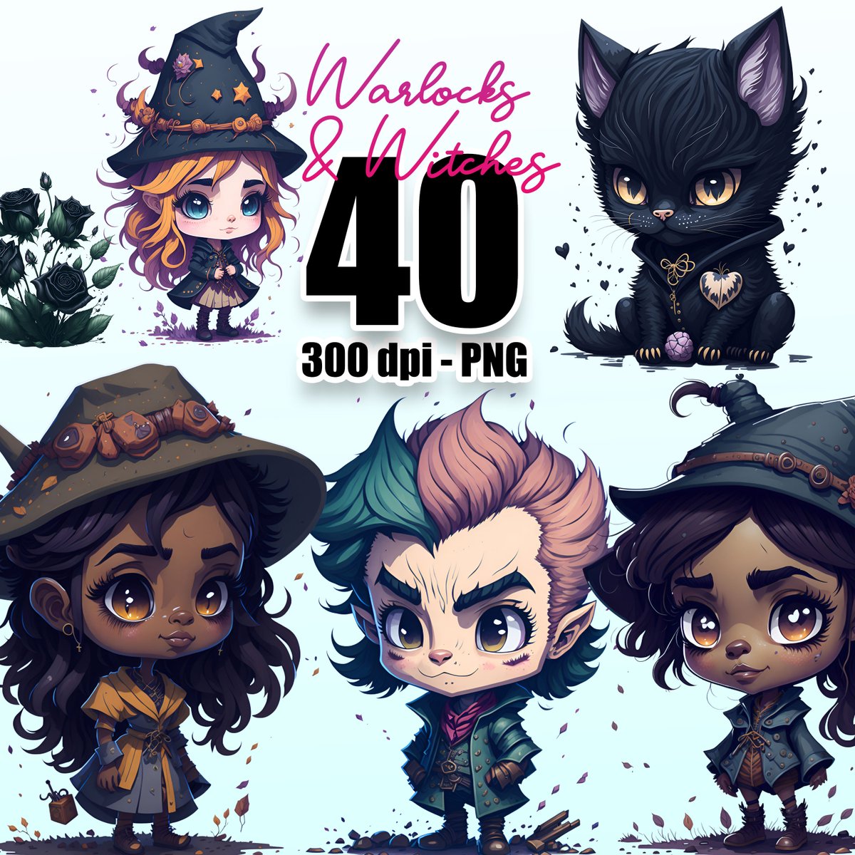 inkwelljar's tweet photo. 🔮✨ Embrace the Magic! ✨🧙‍♀️ Our Warlock Witch Chibi Clip Art and Cute Witch Chibi Digital Art PNG are now on SALE at our Etsy store! 🎉🛍️ Sprinkle charm and enchantment to your creations with these adorable and enchanting designs. Don't miss out on the magical goodness. https://t.co/kmH4IdngFR