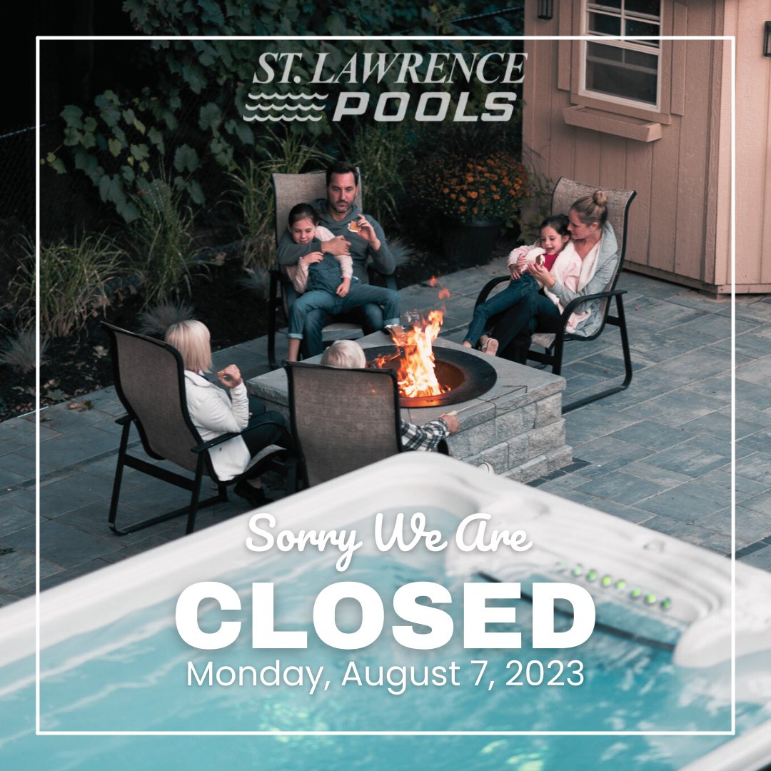 Friendly reminder: We are closed this Civic Holiday Monday to give our wonderful, hardworking team the day off👍

Please come in earlier this weekend for your regular water testing and chemicals.