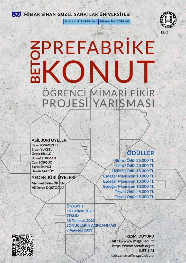 ytu_mimarlik's tweet photo. Türkiye Prefabrik Birliği ve MSGSÜ tarafından düzenlenen ‘Beton Prefabrike Konut Öğrenci Mimari Fikir Projesi Yarışması’nda, öğrencilerimizden Tuğçe Ata, Kübra Kerziban Kaçar ve Arzu Arslan ekip olarak Üçüncülük Ödülü’ne layık görülmüşlerdir. @proftameryilmaz @GedikZorer https://t.co/WdxrkNqJLi