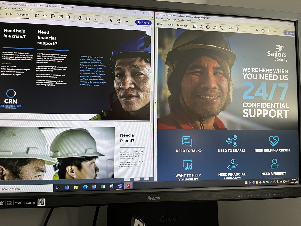 Great #charity catch-up today with @SailorsSociety So many helpful - free - resources for #seafarers. App, crisis response, training, peer to peer support,
Ship connect -  PLUS of course their wonderful chaplains!  #crewhealthmatters @UKPandI @WellnessatSea @JohanSmith14