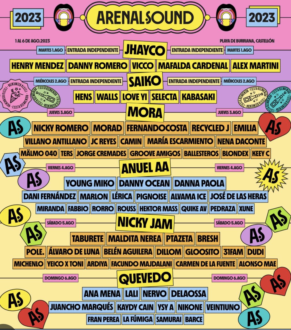 AnaFerro0706's tweet photo. Se venden a 15€+Cambio de nombre 2 entradas de día para el Arenal Sound del Domingo 6 de agosto (Quevedo+Ana Mena). 
#ArenalSound #Quevedo #chollos https://t.co/symWTQdnYb