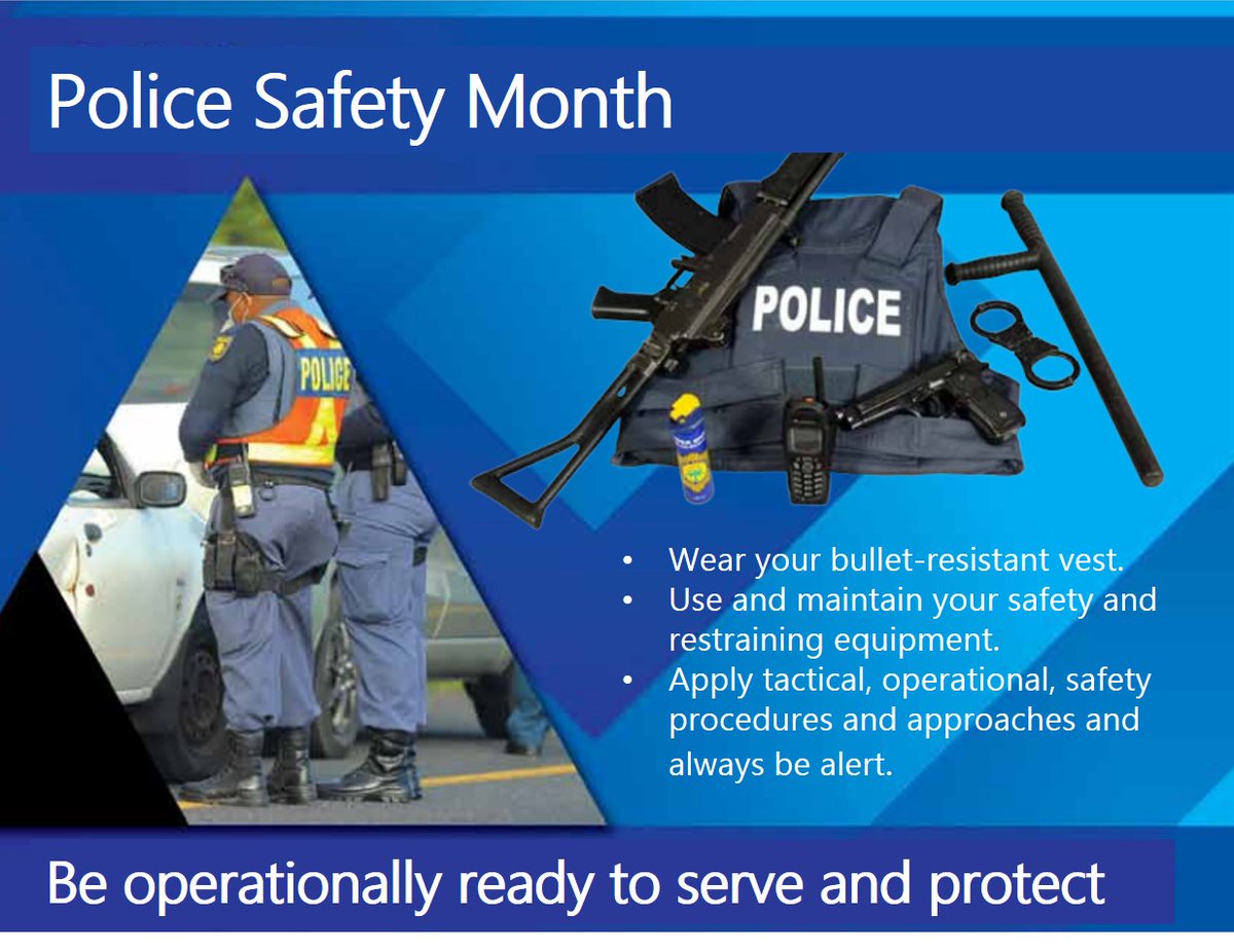 SAPoliceService's tweet photo. #sapsHQ [FOR OUR MEMBERS]  While it is each member’s responsibility to adhere to #PoliceSafety measures, safety is a matter of shared responsibility between members. Be operationally ready and alert at ALL times, on and off duty. #SafeShift #SurvivalChecklist ME https://t.co/2uAk38zkZr