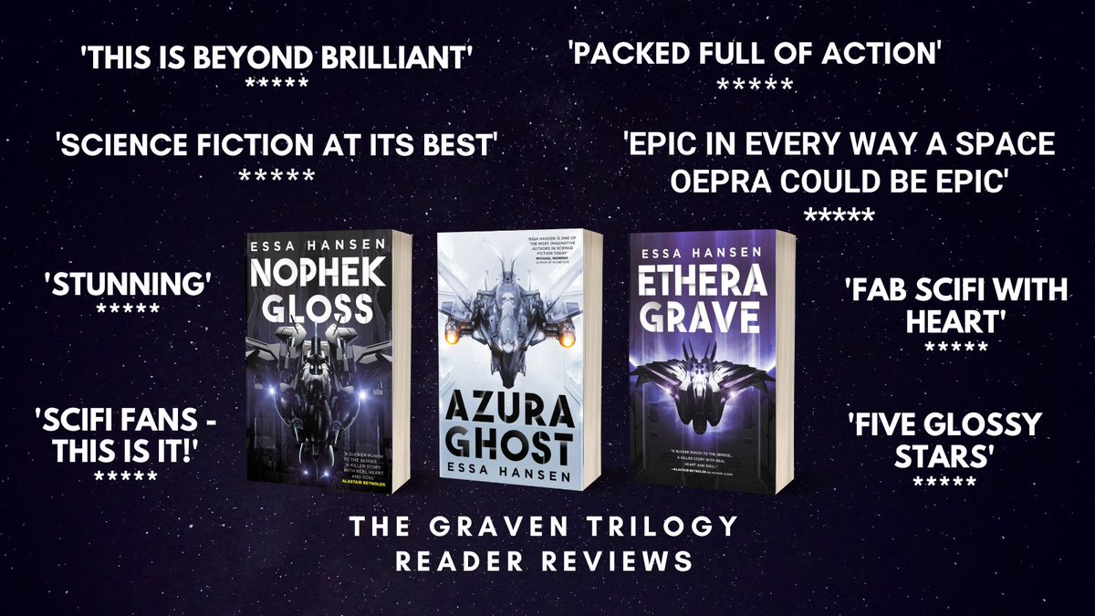 orbitbooks's tweet photo. Readers are raving about the Graven Trilogy by @EssaHansen.

This mind-bending, rollercoaster of a space opera adventure is out now. 
UK: https://t.co/EusCTLB4F8
US: https://t.co/R6kZMkfXyj
#spaceopera #thegraven #queersf #sfbooks https://t.co/AHAUwDsVMB