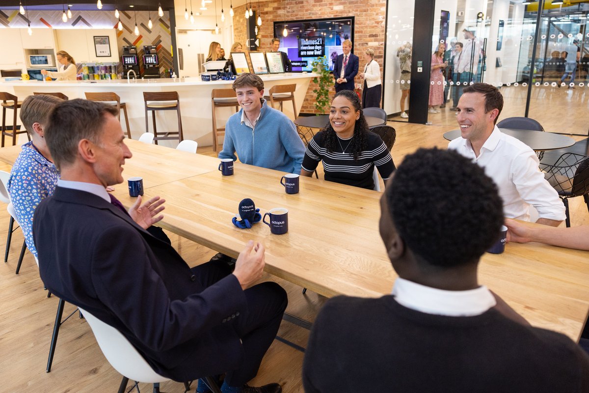 Octopus Group (@octopus_group_) on Twitter photo Yesterday afternoon we were pleased to welcome Chancellor <a href="/Jeremy_Hunt/">Sir Jeremy Hunt MP</a> to the Octopus offices.
The Chancellor spent time with our co-founder Chris Hulatt, discussing the different ways investment can kickstart an entrepreneurial, growth economy 🦑 Yesterday afternoon we were pleased to welcome Chancellor <a href="/Jeremy_Hunt/">Sir Jeremy Hunt MP</a> to the Octopus offices.
The Chancellor spent time with our co-founder Chris Hulatt, discussing the different ways investment can kickstart an entrepreneurial, growth economy 🦑