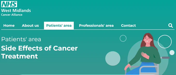 NHS_WMCA's tweet photo. 😟Are you worried about side effects of cancer treatment on you or a friend/family member?  

🌎Our website has some fantastic resources on what to do/when to seek help 

🖱️https://t.co/ZQBNyIDKCu

#Cancer #CancerTreatment #SideEffects #CancerSideEffects https://t.co/o5APyFO1Cb