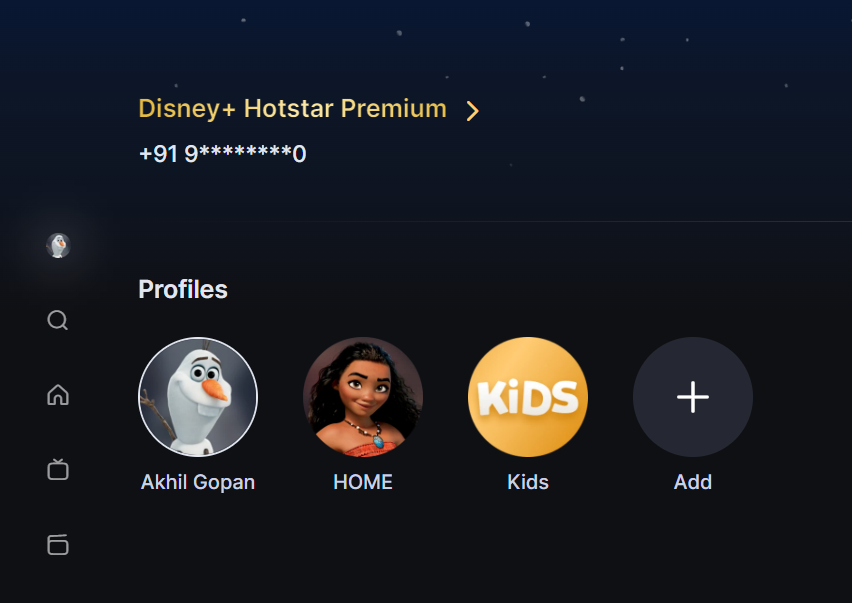 gopanakhil's tweet image. #DisneyPlusHS now make different profiles for your family friend or every for your kids.
#DisneyPlus