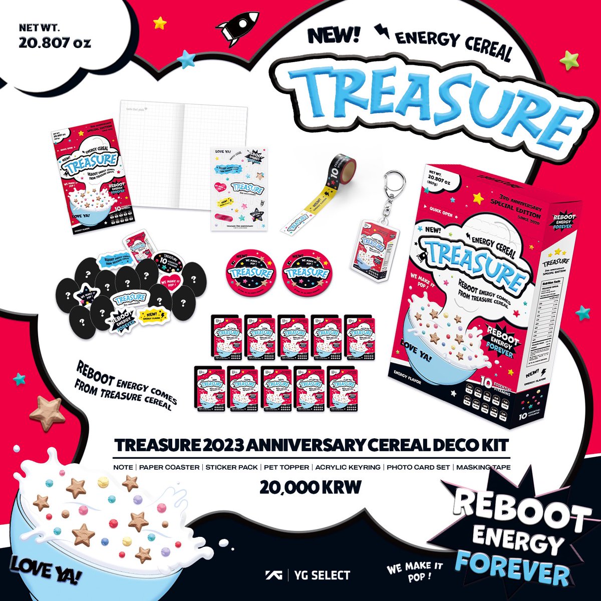 TREASURE 2023 ANNIVERSARY CEREAL DECO KIT

Member pc - RM9 each
hyunsuk ✅
yoshi ✅
junkyu ✅
jaehyuk ✅
junghwan ✅

Full set - RM80 exc ems

📌Price exc local only 
⚠️Need 2nd payment if overweight 
📌Need all taken to proceed
❌NO BACKOUT❌

#pasarTREASURE #pasartreasureMY