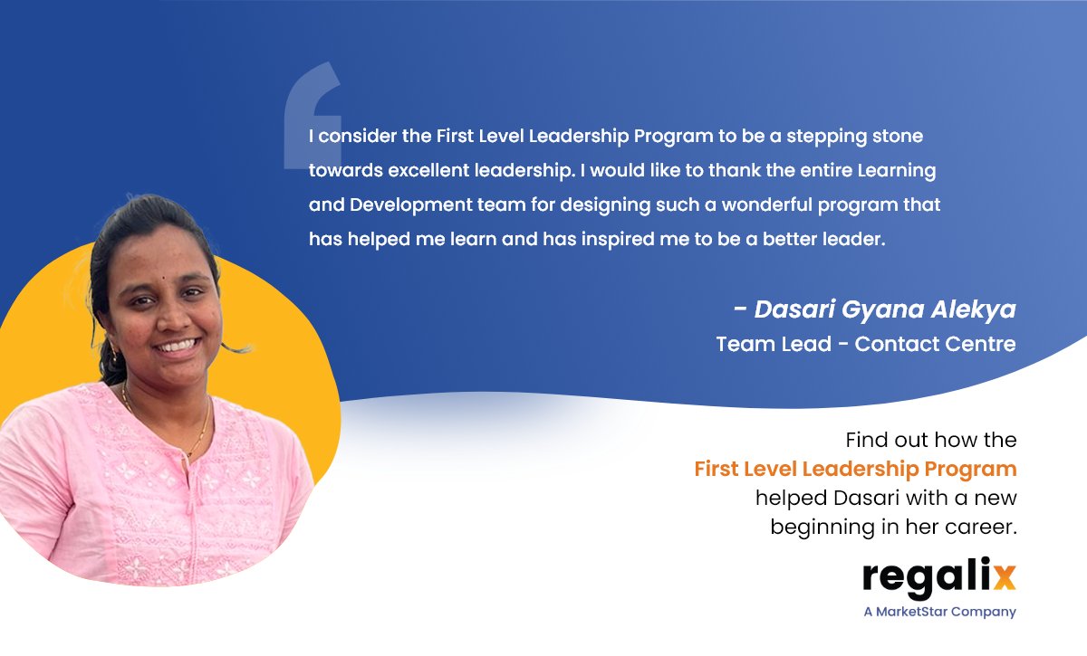 #FirstLevelLeadershipProgram has helped Dasari understand the true meaning of being a great leader. This experience was invaluable in teaching her effective leadership and the need for strong communication and adept problem-solving skills.
#LifeatRegalix #Development #Leadership