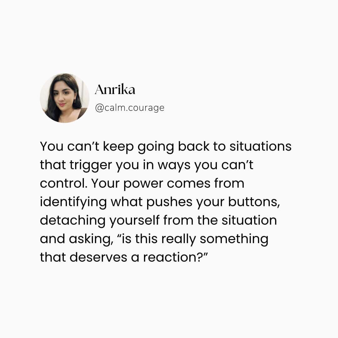 calm_courage's tweet photo. What triggers us, controls us.

Take back your power by recognising and addressing triggers. 

What is this situation reminding you of? 

Is it triggering a past trauma or vulnerability? 

Once you identify these triggers, you can begin the healing process. 
 #triggers #emotions https://t.co/zlr1KEE7DE