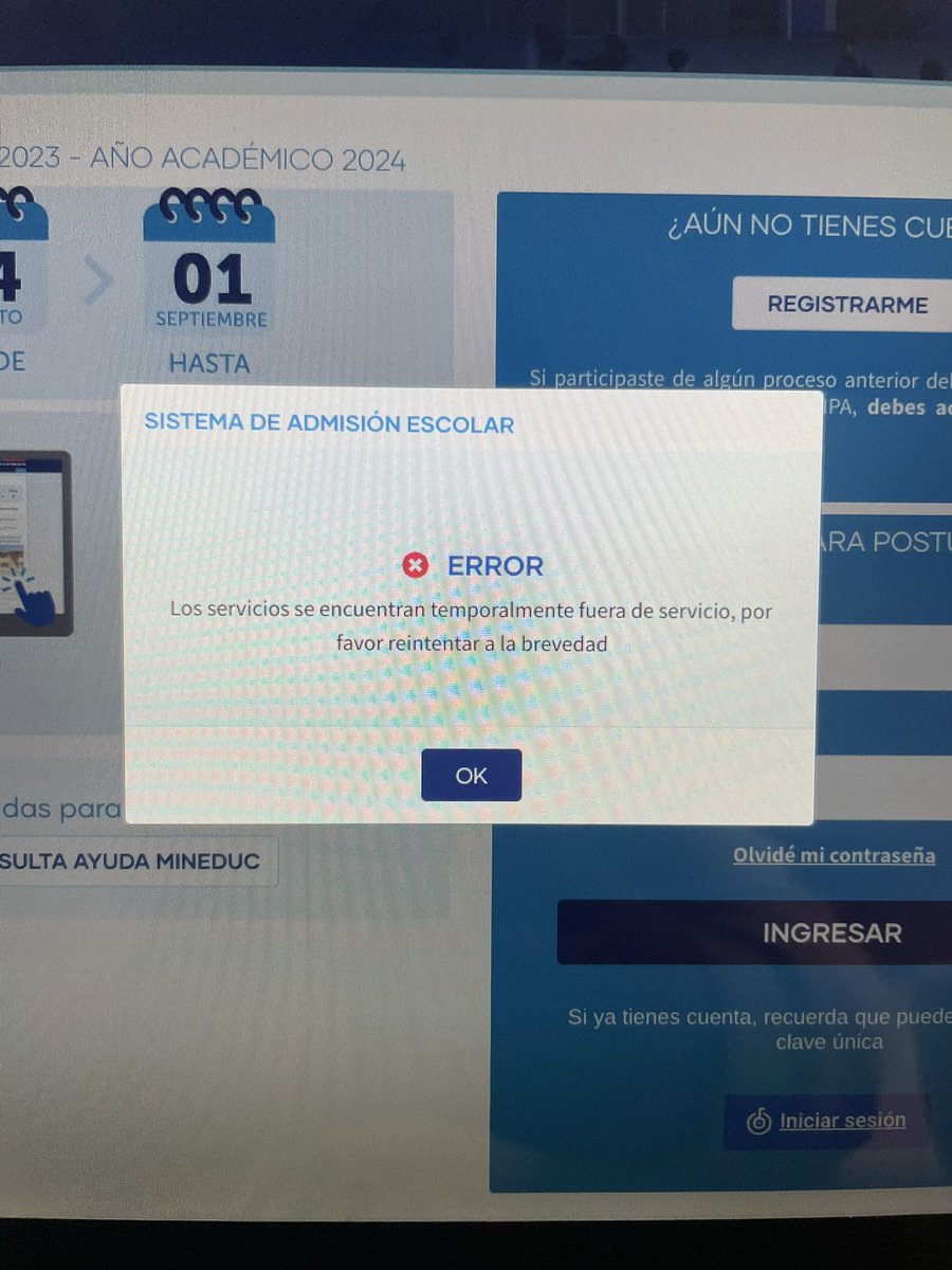 Daniela2183's tweet photo. Errores en páginas de postulación @Mineduc #sae https://t.co/zoSO2CPIMr