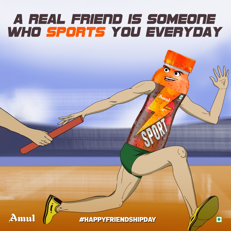 This Friendship Day, celebrate the ones who have always rooted for you in spite of differences & disagreement. Celebrate the ones who have always believed in you. After all they are the ones who taught us how to ‘be a Sport’! #AmulIndia #AmulSport #HappyFriendshipDay #BeASport