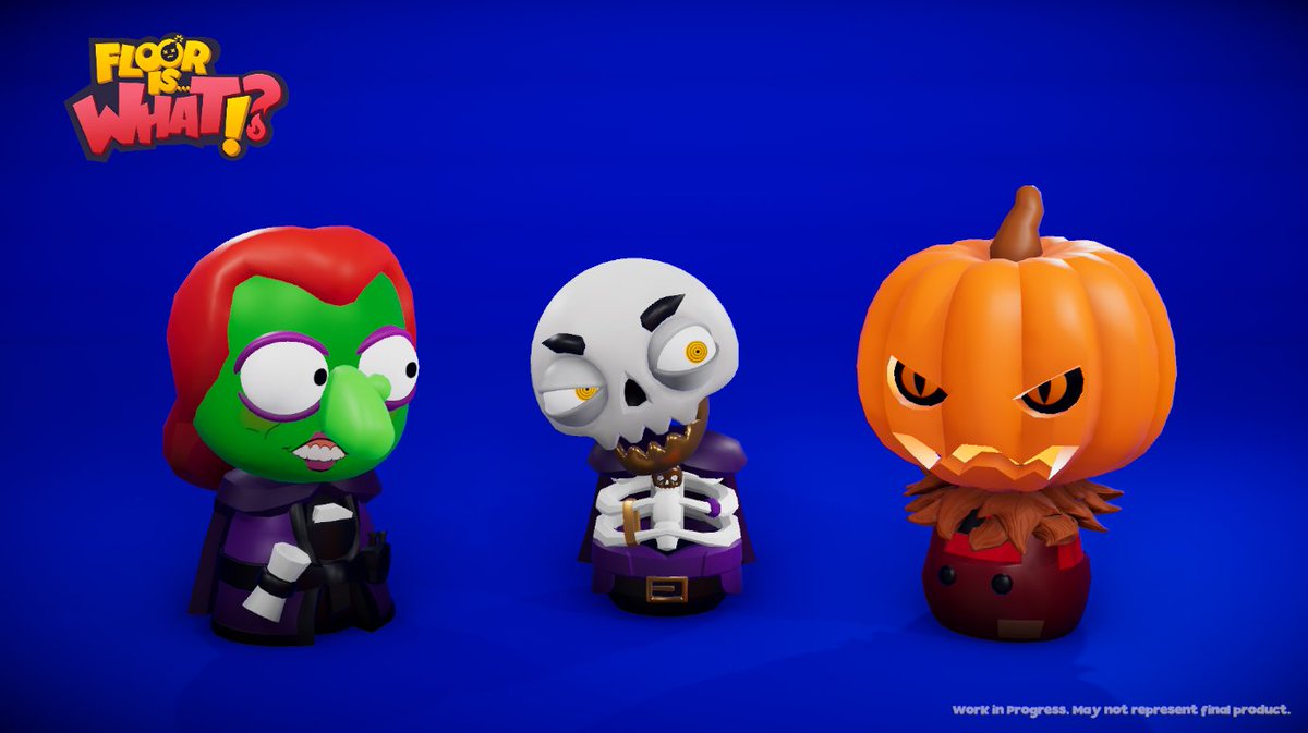FloorIsWhat's tweet photo. Next batch of work in progress characters! A toothy witch, a gold hungry skeleton, and a pumpkin patch escapee. 

#indiegame #gamedev #characterdesign #gamedesign #indiegamedev #indiedev #pitchyagame https://t.co/UShroUlR1z