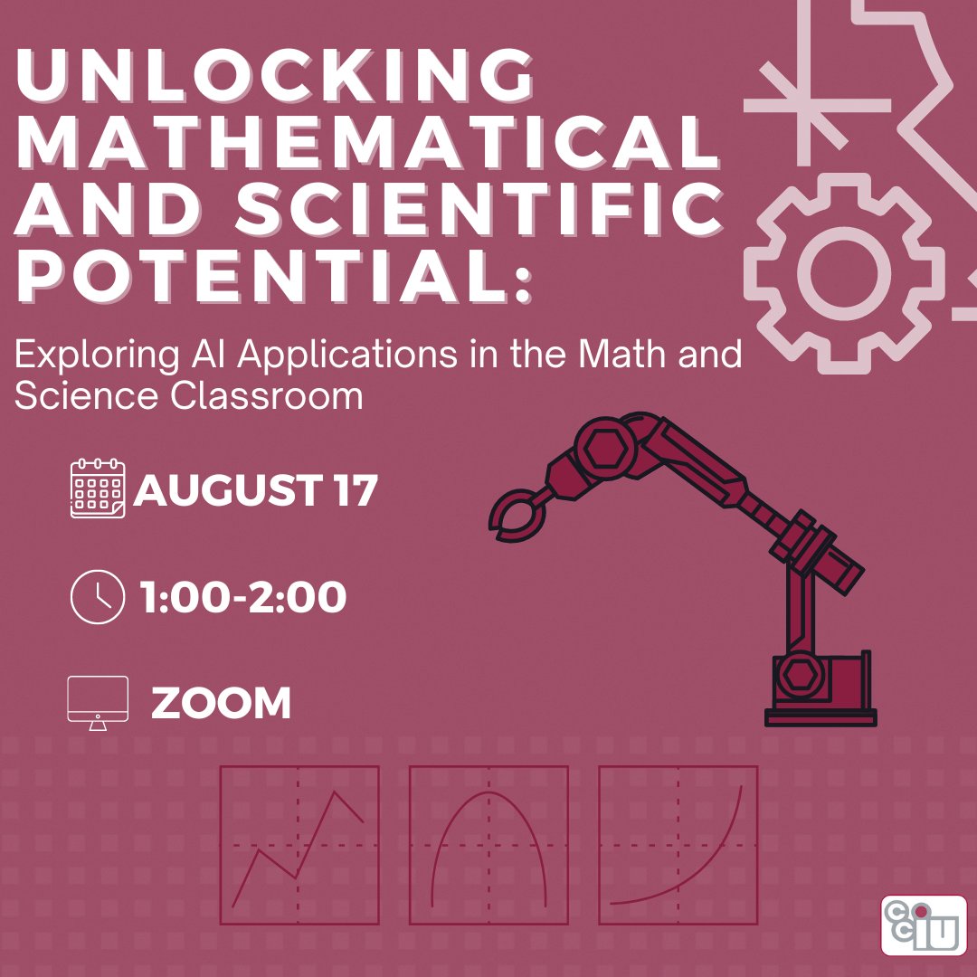 Want to learn how to include AI in your math or science classroom? Curious about how AI can revolutionize your assignments? Join this workshop on exploring AI applications in math and science! Register today at cciu.org/ExploringAI #AIinEducation