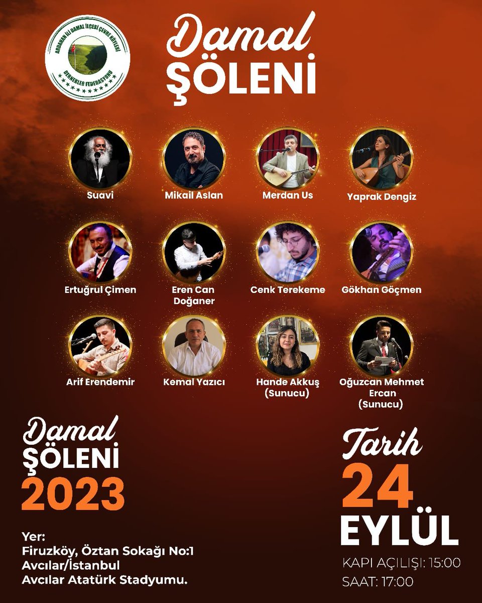 Aşkla💙
İnançla 
Dirençle 
İnatla 
#DamalŞenliği
<a href="/Suavi_Suavi/">SUAVİ</a> <a href="/MikailAslan_MA/">Mikaîl Aslan</a>