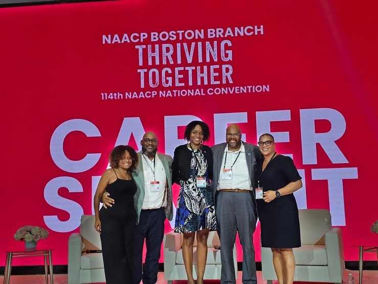 MA Community Liaison, Dana Rebeiro, attended the 114th National @NAACP Convention in Boston and participated in a panel focused on addressing workplace disparities, ensuring equitable hiring practices and building strong community partnerships. #ThrivingTogether @BostonNAACP1911