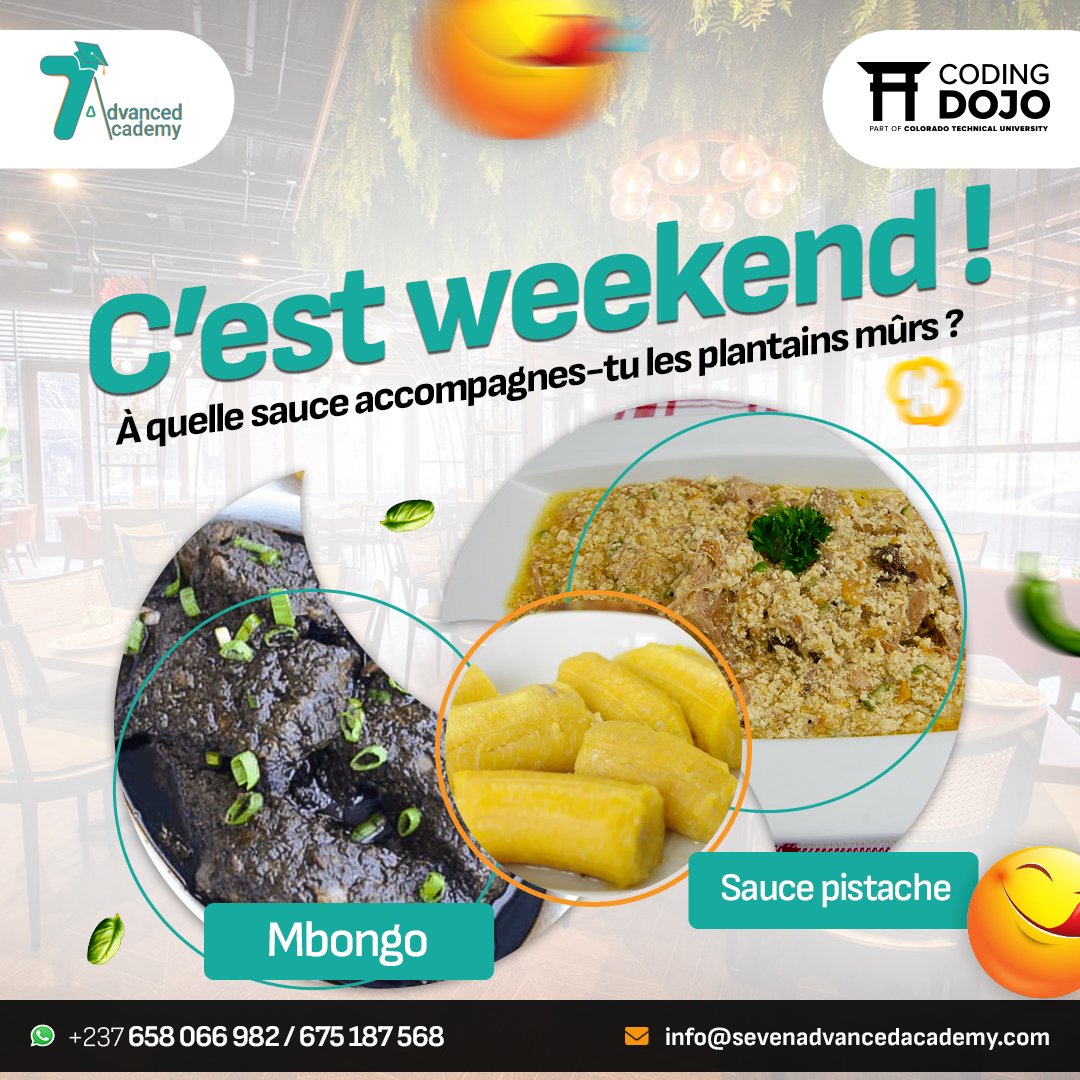 C'est le WEEKEND, on mange, on déguste et on savoure ☺️😋

Dis-nous à quelle sauce tu accompagnes très souvent les plantains Mûrs ? 😋

1. Mbongo
2. Sauce Pistache 

Nous attendons ta réponse dans les commentaires...

#weekend #enjoyyourweekend #cameroonculture #gastronomie