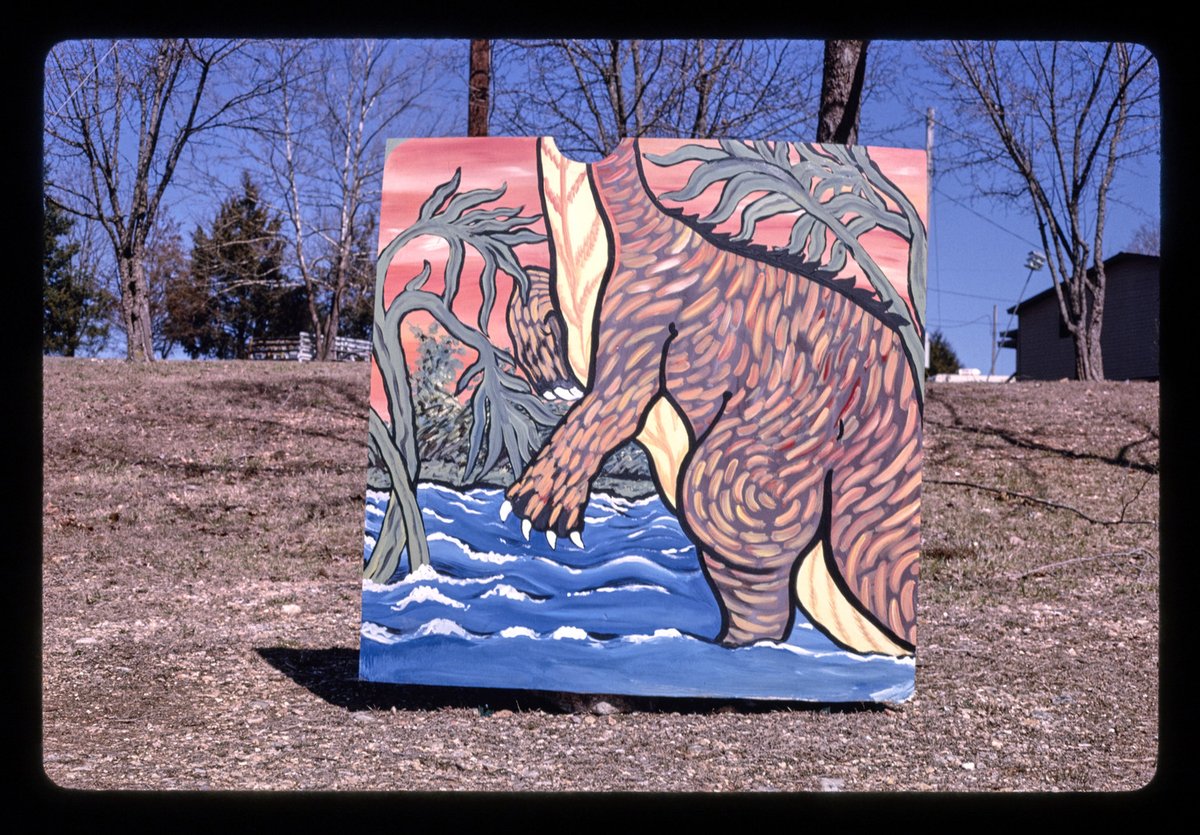 oldroadside's tweet image. photo opportunity, dinosaur world, eureka springs, arkansas, 1994