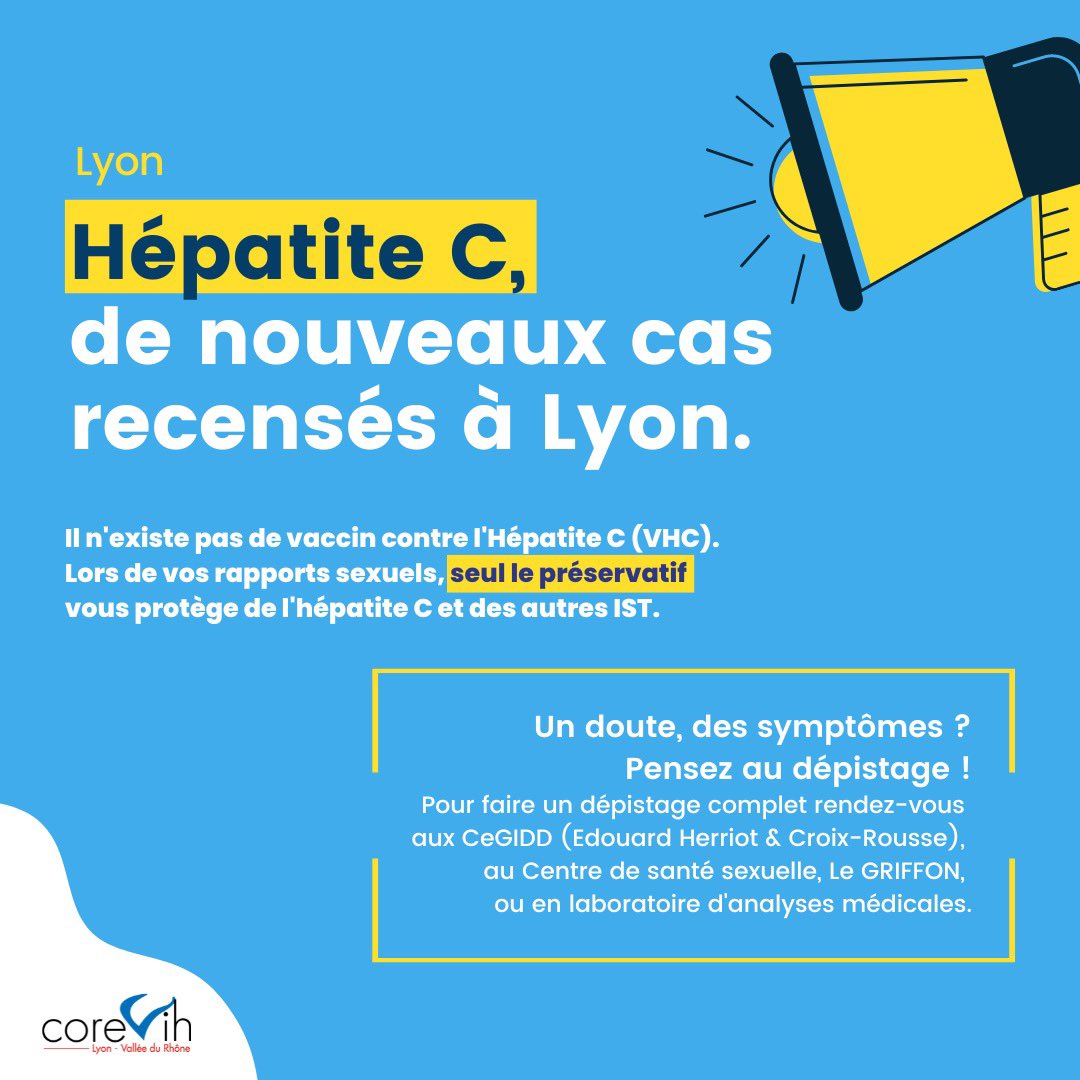 #HepatiteC ➡️ De nouveaux cas recensés à #Lyon Rappel : seul le #preservatif protège de l’hépatite C et des #IST @ARS_ARA_SANTE @villedelyon @grandlyon