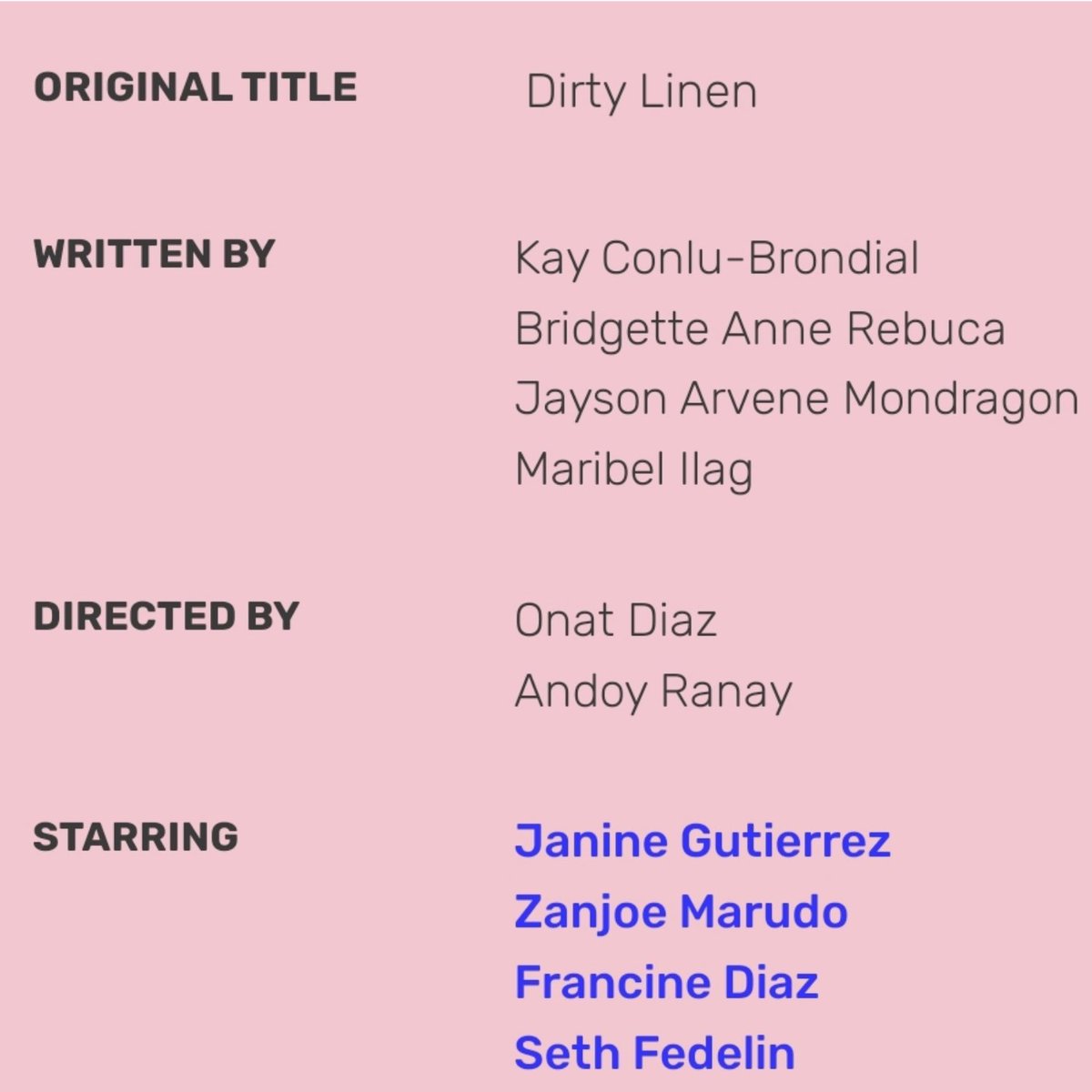 richmondjohn27's tweet photo. Beyond the remarkable execution of actors' performances, let's give a big shout-out to the amazing writer and director of Dirty Linen! Their visionary genius minds bring the show to life, and they truly deserve boundless applause and appreciation. Apakaangas niyo po!
#DirtyLinen https://t.co/jkA6ikOcqW