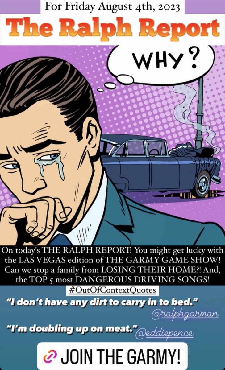 TRRFanPage's tweet photo. 🎙️ Tune in for a #HotFudgeFriday on #TheRalphReport with @RalphGarman & @EddiePence!
Get ready for The Garmy Game Show, The Movie Vault, and a whole lot more!
Don't miss out—join the #Garmy at https://t.co/65gQ3Db076 and let's drive so fast, your GPS has to buckle up! 🎧 https://t.co/kNdbWztBO0