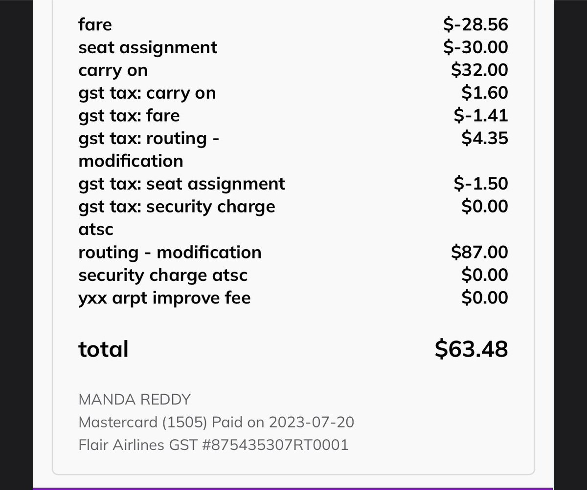 RahulManda's tweet photo. This the confirmation email I got what would you think that is the final amount. But apparently not as per Flair https://t.co/OKLu08TmHt