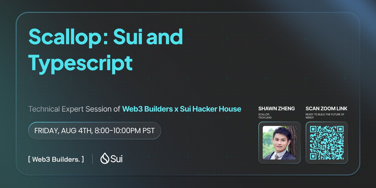 🏠It's Day 4 at W3BxSui Hackerhouse with more inspiring talks on use cases! Eason Chen from GPTutor <a href="/bucket_protocol/">Bucket Protocol 🪣</a> will give a talk on AI-powered programming tools. Shawn from <a href="/Scallop_io/">Scallop</a> will provide a hands on technical session on Typescript and Sui tonight. See you in person