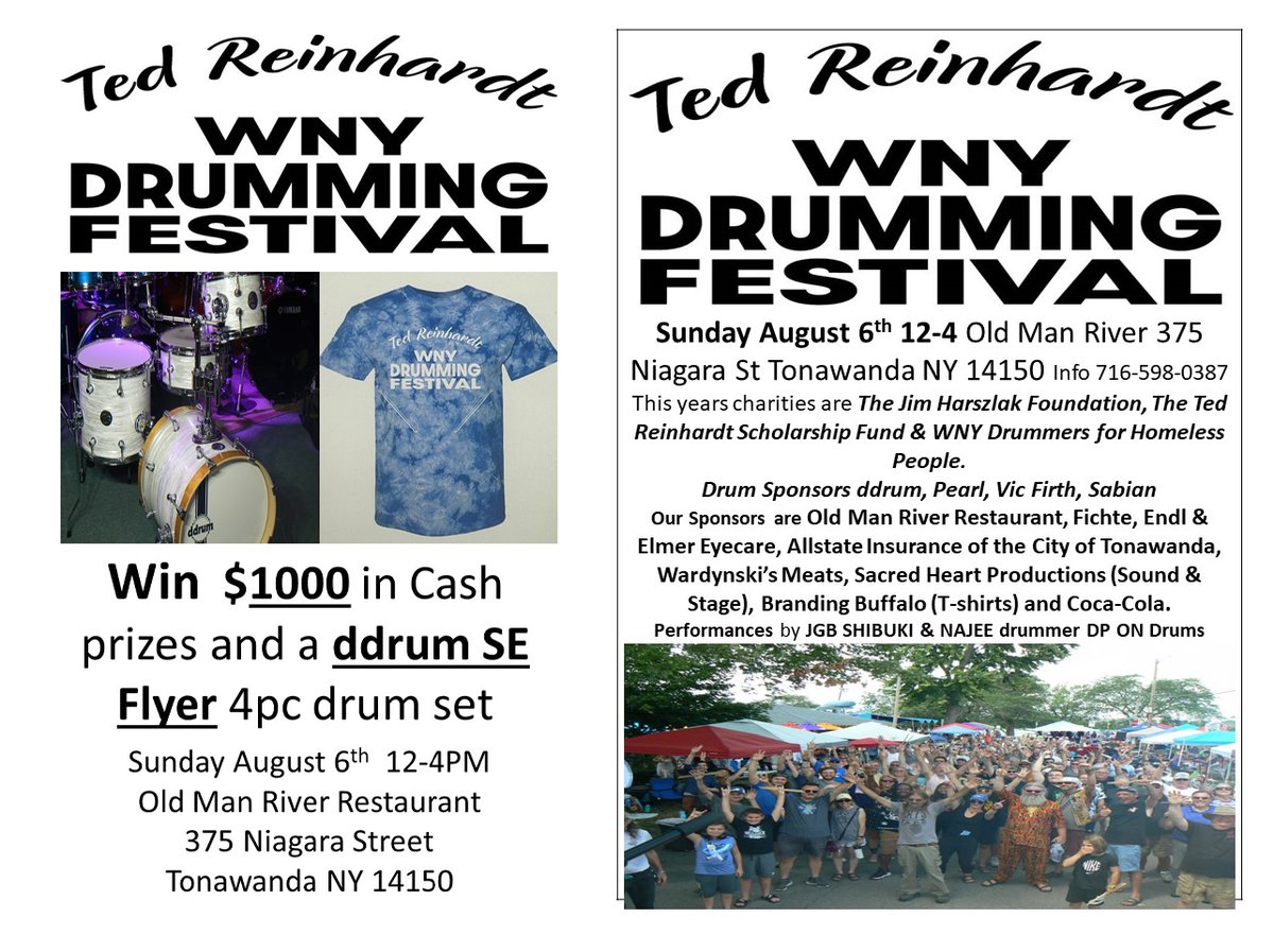 If you are in western New York this weekend. Stop by the WNY Drum Festival! There will be food, performances and of course, giveaways! Thanks to Paul Musilli from the old Buffalo Drum Outlet for helping keep the music spirit alive!