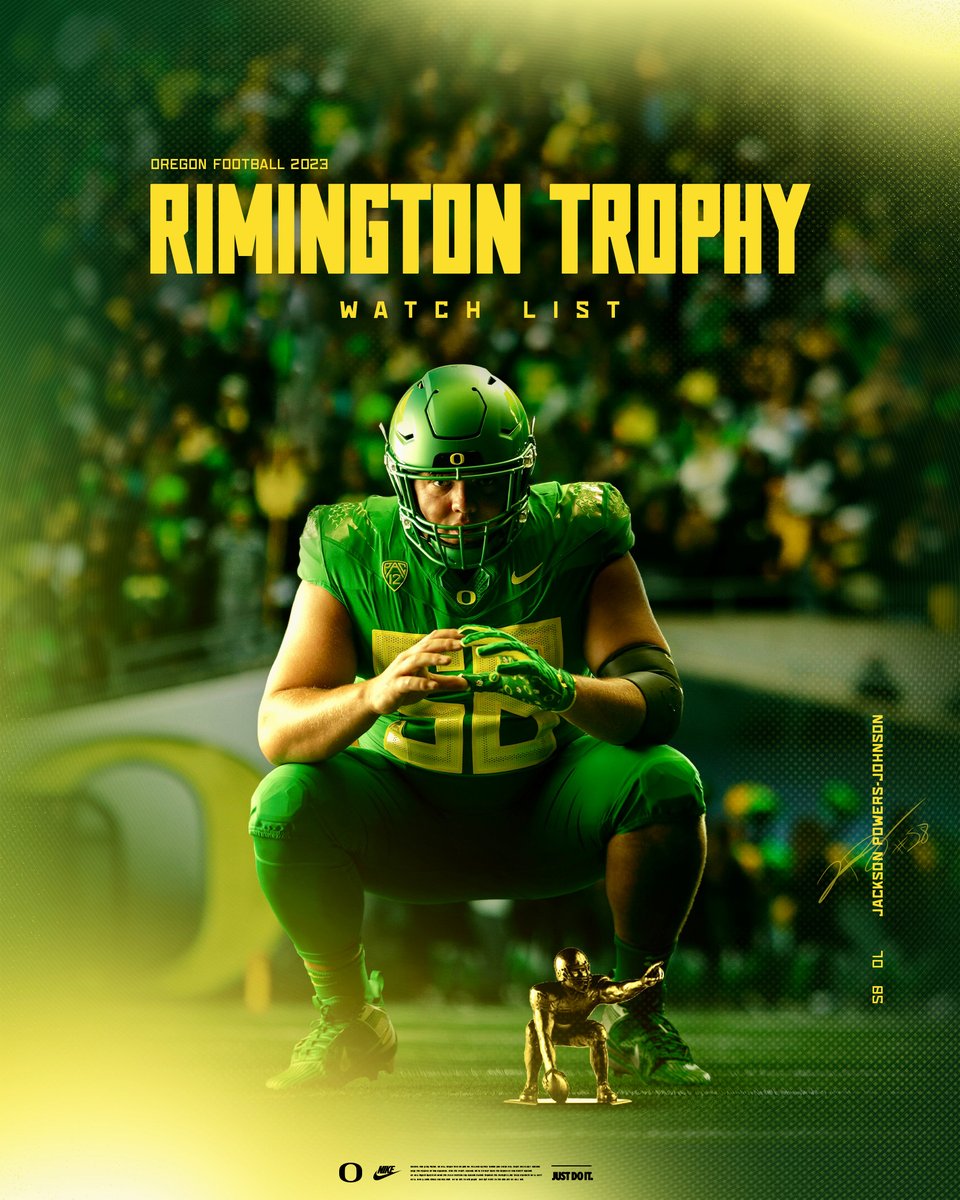 oregonfootball's tweet photo. Let's go, JPJ!

@BigJax58 🤝 @rimingtontrophy 

#GoDucks https://t.co/bzmDPP4M6h