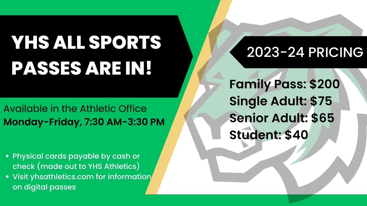 Yorktown Athletics (@yhsathletics) on Twitter photo 2023-24 High School Sports Passes are now available for sale <a href="/YHSPublications/">YHSM</a> <a href="/YorktownHighSch/">Yorktown High School</a> <a href="/YHSSportsMed/">YHS Sports Medicine</a> <a href="/YorktownSupt/">YCS Superintendent</a> <a href="/YESYorktown/">Yorktown Elementary</a> <a href="/ymsathletics/">YMS Athletics</a> <a href="/PVE_Principal/">Mrs. Turner</a> <a href="/YorktownMS/">YorktownMiddleSchool</a> 2023-24 High School Sports Passes are now available for sale <a href="/YHSPublications/">YHSM</a> <a href="/YorktownHighSch/">Yorktown High School</a> <a href="/YHSSportsMed/">YHS Sports Medicine</a> <a href="/YorktownSupt/">YCS Superintendent</a> <a href="/YESYorktown/">Yorktown Elementary</a> <a href="/ymsathletics/">YMS Athletics</a> <a href="/PVE_Principal/">Mrs. Turner</a> <a href="/YorktownMS/">YorktownMiddleSchool</a>