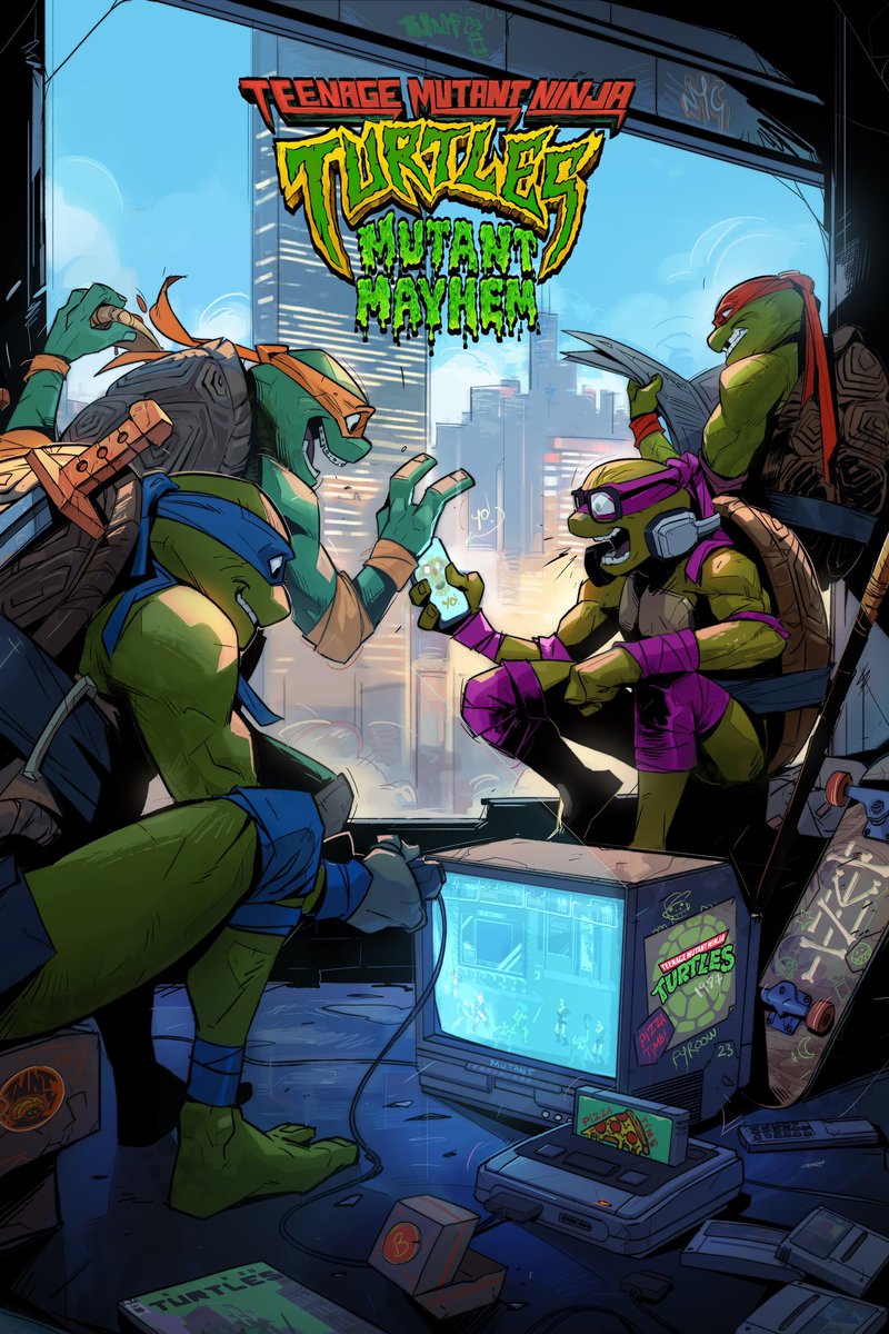 I did a Poster tribute to the new <a href="/TMNTMovie/">TMNT</a> ,  a collab work with the awesome <a href="/Bosslogic/">BossLogic</a> and folks <a href="/LineageNYC/">Lineage Studios</a> bringing back some classics 😎🎮🐢🥷!! #TMNT #coverart