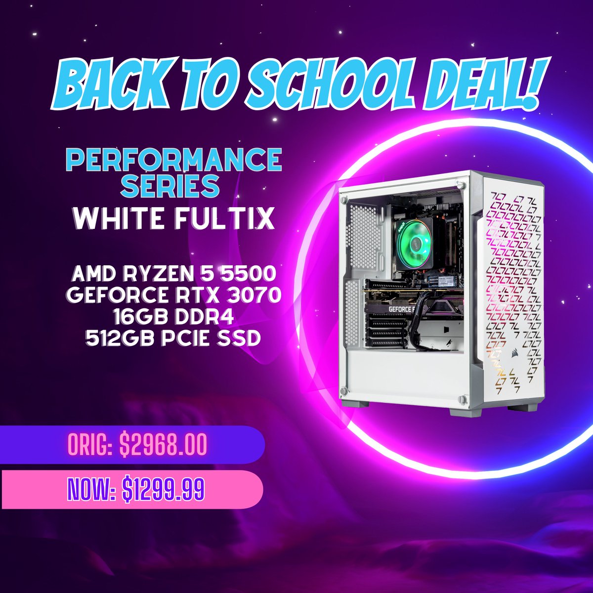 velztorm's tweet photo. Gear up for a VELZTORM adventure! Unleash the cool and conquer school with this deal on our White Fultix!
FOLLOW US and Check it out here: https://t.co/ECgCWi37R3
#deal #deals #backtoschooldeal #gaming #gamer #pcgaming #pcgamer #customdesktop #custompc #esports #pcbuild https://t.co/ZhMEYz6OVh