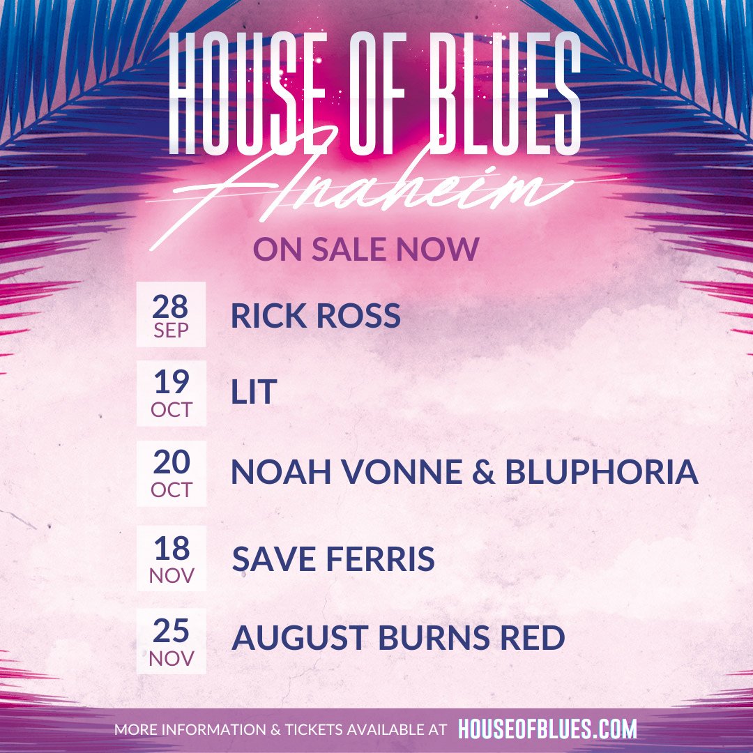 Hands 🆙 and let's get this party started 😎🎉
More shows at Our House are ON SALE NOW!
🎶: <a href="/RickRoss/">Yung Rénzél 👑</a> 
🎶: <a href="/LitBandOfficial/">Lit</a> 
🎶: <a href="/noahvonne/">Noah Vonne</a> <a href="/bluphoriaband/">Bluphoria</a>  
🎶: <a href="/SaveFerris_1/">SAVE FERRIS</a> 
🎶: <a href="/augustburnsred/">August Burns Red</a> 

🎟️: livemu.sc/3qkcsRy
📸: <a href="/simplybella___/">Bella Rubi</a>