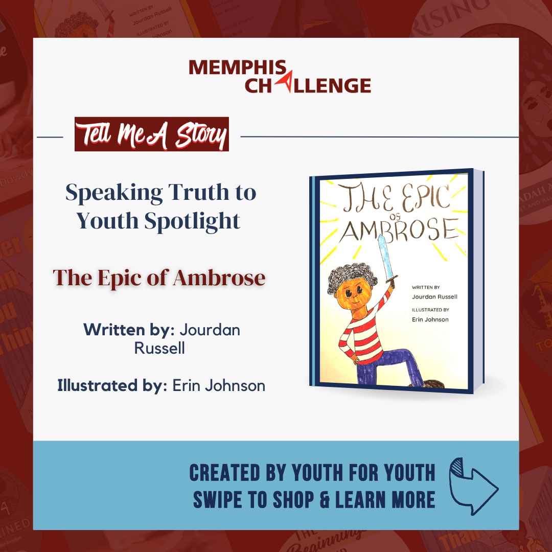 MemChallenge's tweet photo. 📚 Introducing 'The Epic of Ambrose'! Created by our amazing Challengers Jourdan &amp; Erin! Immerse yourself in an epic tale as the main character finds their voice in order to overcome anxiety. 🌈📖
⁠
Order your copy today https://t.co/KspKlV47iG

⁠#MemphisChallenge #TellMeAStory https://t.co/3YZO3Du9k4