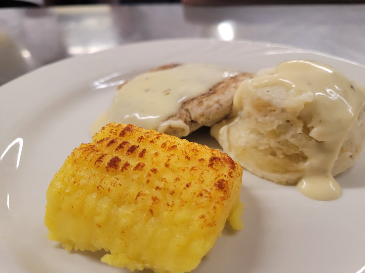 We are off &amp; running with our flavorful dignity program. Our staff is behind it 100% as shown by these photos. Biscuits, Sausage Gravy, Bacon, &amp; Scrambled Eggs. Country Fried Steak, Mashed Potatoes,  Gravy, &amp; Roasted Corn.<a href="/nolafoodguy/">Eric Johnson</a>