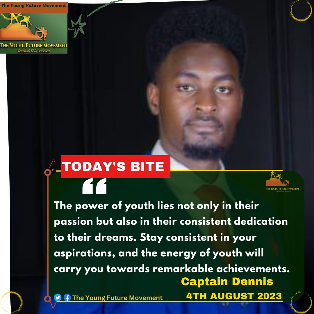 sam_profesa's tweet photo. Embrace consistency in your actions and watch your dreams turn into reality. The youth are unstoppable! 

 #TheYoungFuture https://t.co/iKL4ys8k6O