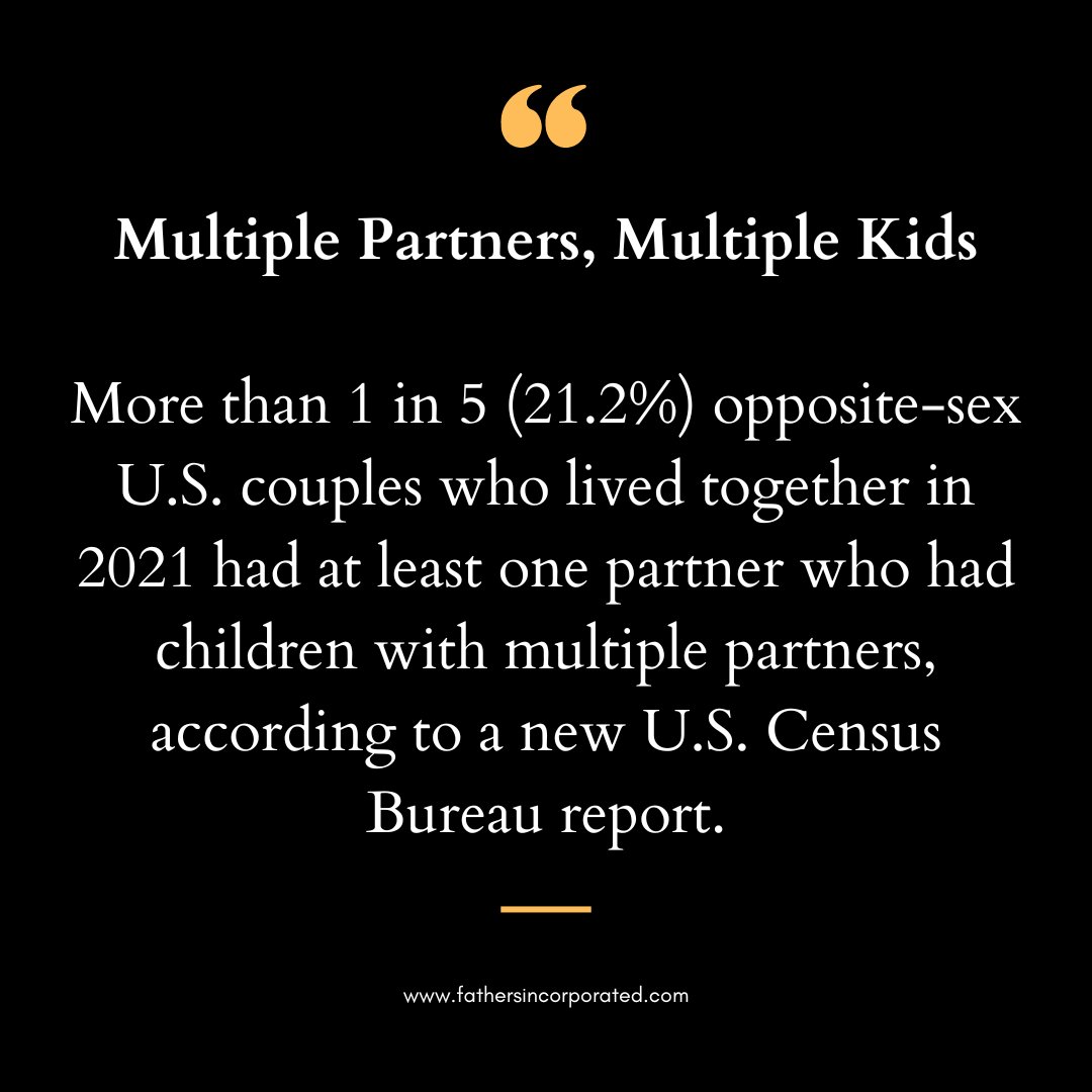Fathersincorp's tweet image. 🔎📊 #DidYouKnow - In the dynamic landscape of modern families, more than 1 in 5 (that's 21.2%) opposite-sex U.S. couples living together in 2021 had at least one partner who had children with multiple partners. This is per the latest U.S. Census Bureau report.  #USCensus