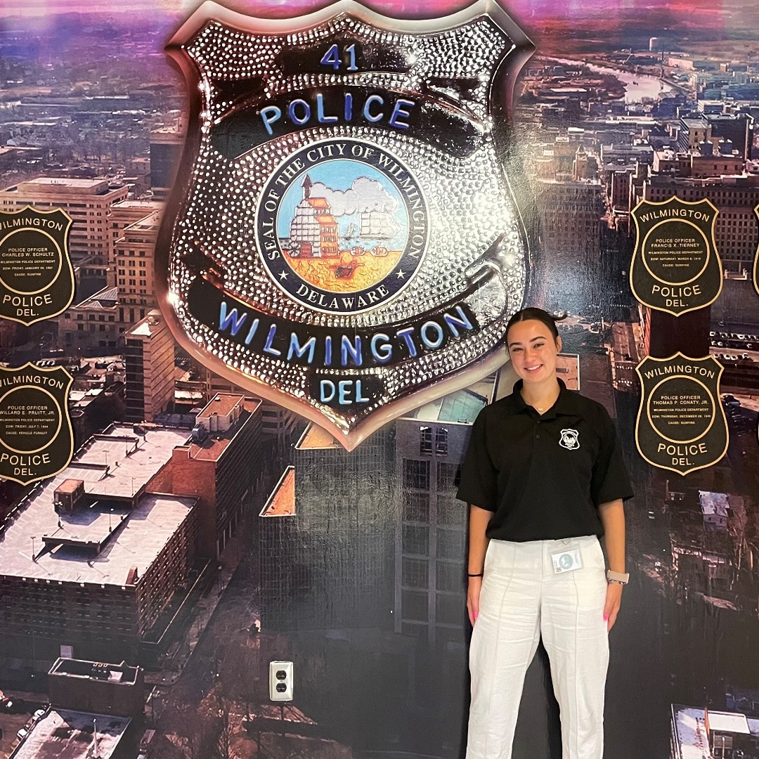 hms_hockessin's tweet photo. ALUMNI UPDATE  Natalie Marine, HMS Class of 2016, currently attends Neumann University pursuing her degree in Criminal Justice.  This summer, she completed an Internship at the Wilmington Department of Police - Delaware.  #hmsde #wpdpio https://t.co/q7zvZ4L9mN
