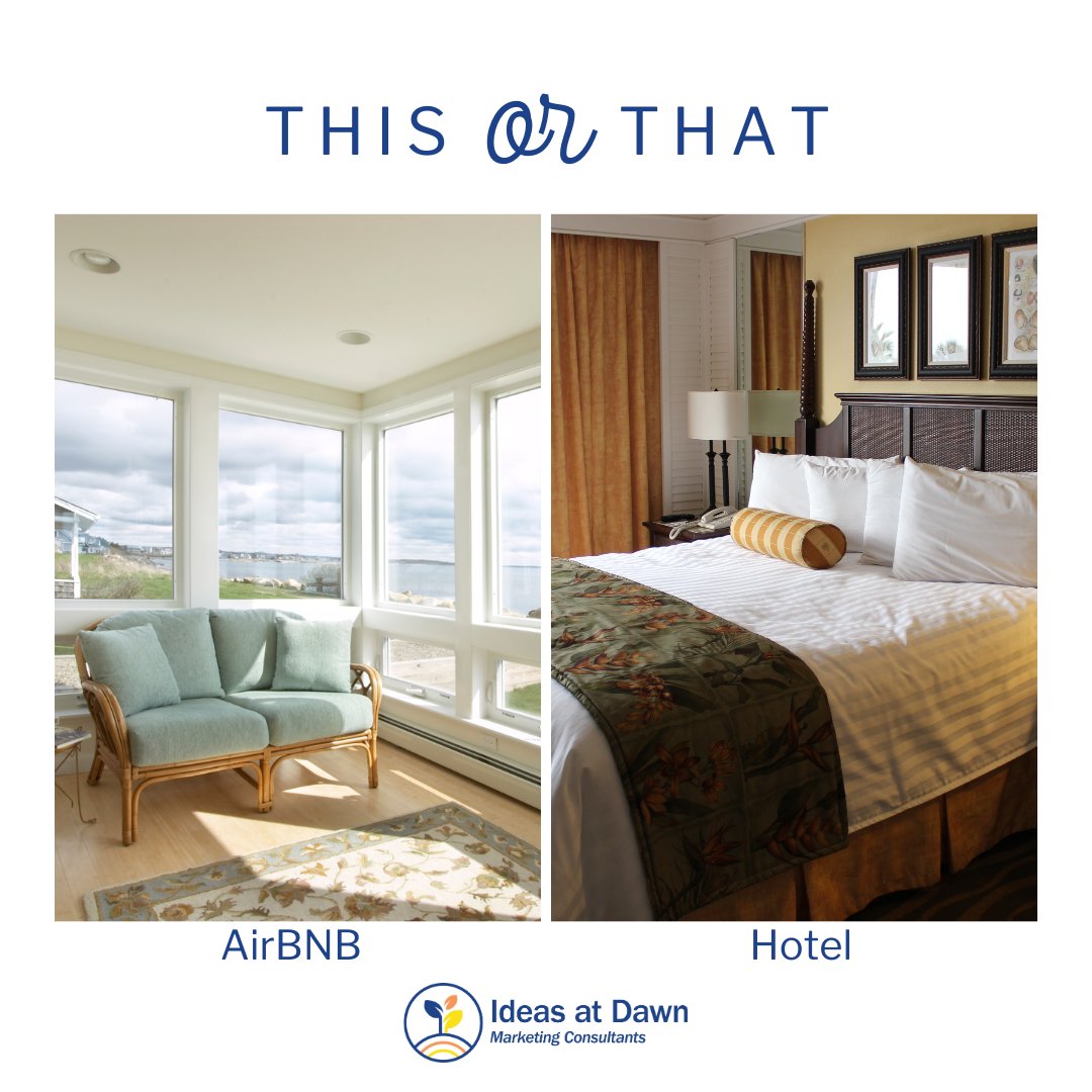 IdeasatDawn's tweet image. Would you prefer to stay at an Airbnb or at a hotel?

#funfriday #funquestions #weekendadventures