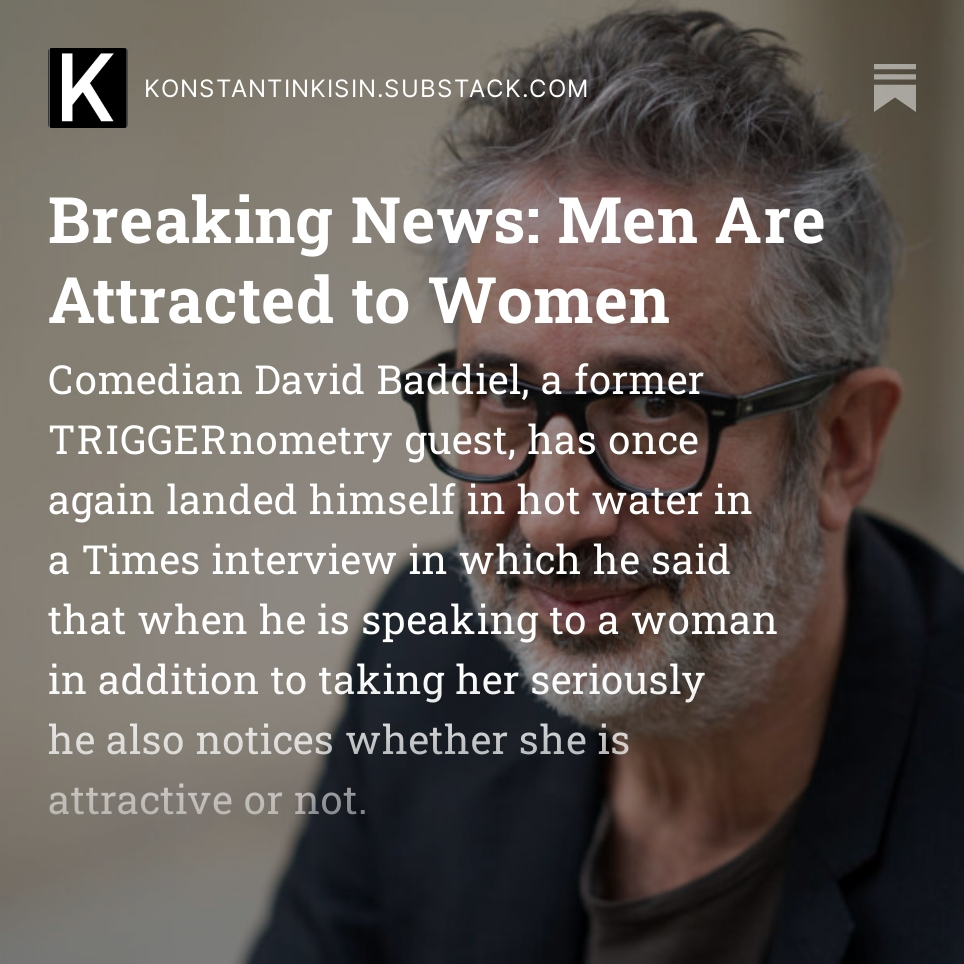 KonstantinKisin's tweet photo. Breaking News: Men Are Attracted to Women

Read the full article 👇 https://t.co/QrQTXokWkL