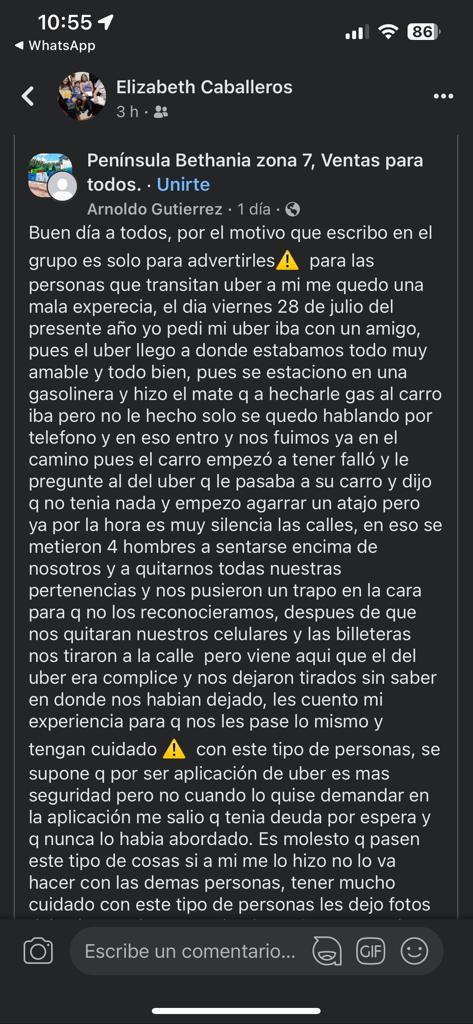 Osea que ya no salir se puede en Guatemala por que las 🐀 🐀 ya están en <a href="/Uber_Support/">Uber Support</a> <a href="/Uber/">Uber</a>