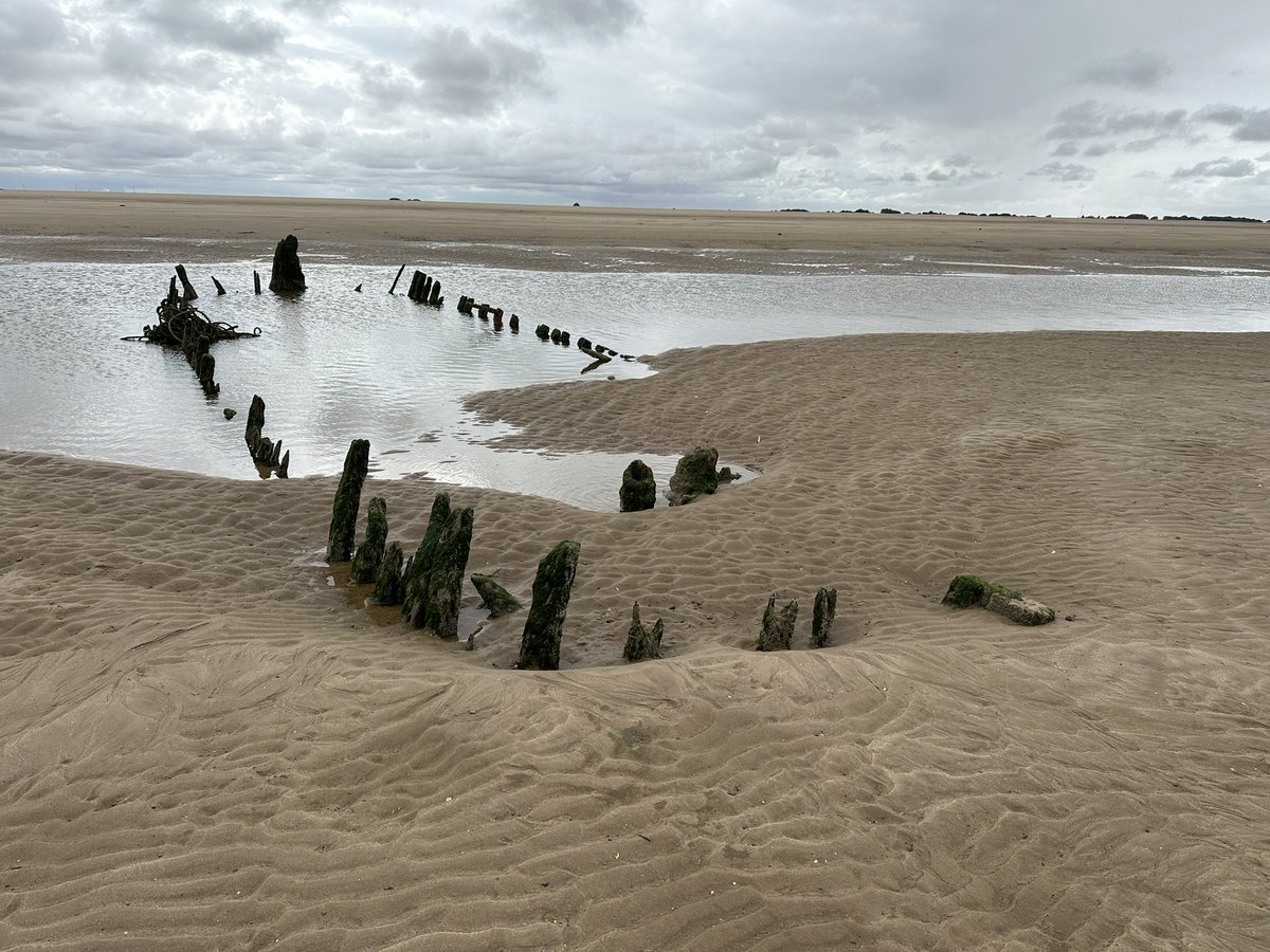 With a spring low tide…time for shipwreck hunting #lincolnshirecoast