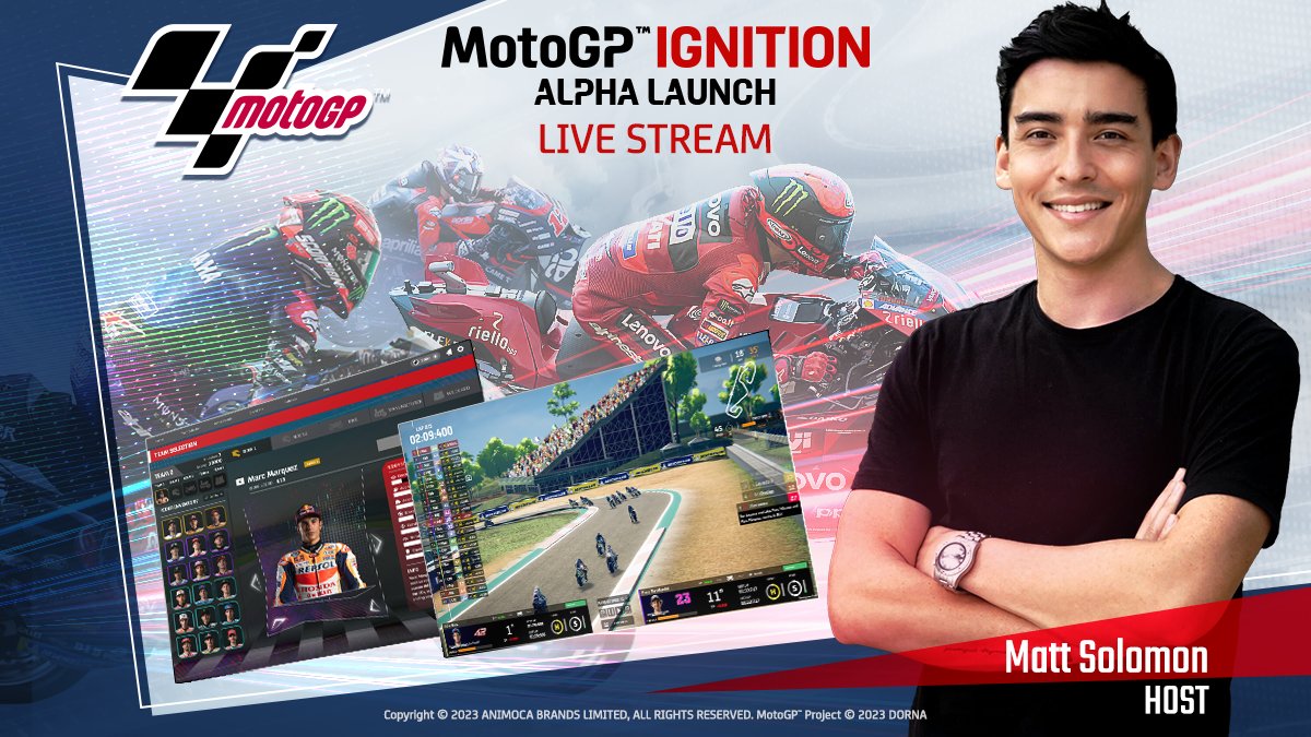 🏁 Exciting News! 🏍️ Join @MattSolomon (1)'s LIVE Twitch Stream unveiling more of the new MotoGP™ Ignition Closed Alpha on the 7th 9:00pm HKT!

🎁 We will be giving away two full 2020 Team NFT sets and access to the Closed Alpha during the stream!

How to participate below 👇