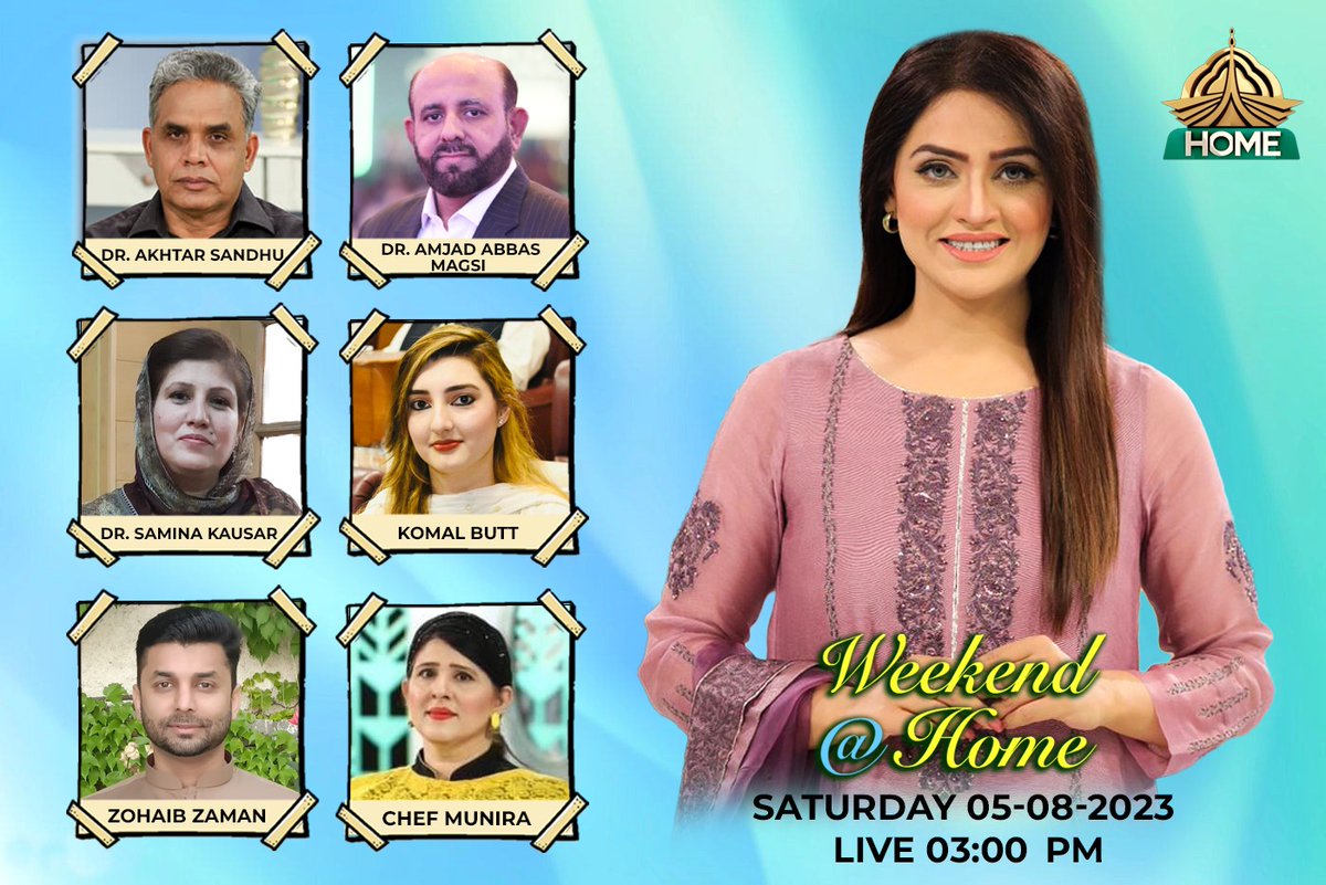 PTVHomeOfficial's tweet photo. Watch Weekend at Home with Sundas Jameel on 05-08-2023, 03:00 Pm Live
Special Episode on Youm-e-Istehsal Kashmir
Guest: Dr Akhtar Sandhu, Dr Amjad Abbas Magsi, Dr Samina Kausar, Komal Butt, Zohaib Zaman & Chef Munira
#kashmirday #kashmir #youmeistehsal #5thaug
#weekendathome https://t.co/F7pndeo9Hv