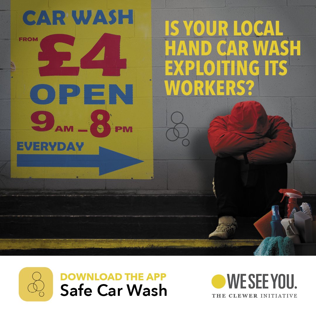 👀 Would you know the signs of #ModernSlavery at your local car wash? 

📲 By downloading the #SafeCarWash app you can help identify and report concerns linked to #ModernSlavery

#LabourExploitation #HumanTrafficking #Trafficking #EndModernSlavery
