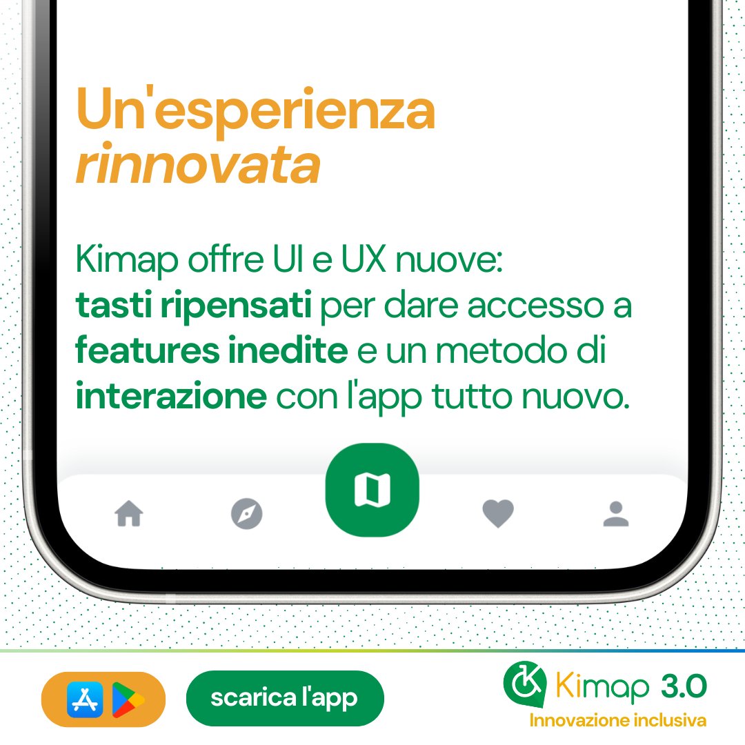 Il senso del "3.0", del major update, passa proprio da qui: Kimap non è più ciò che conoscevate, e lo si evince anche da "dettagli" come la barra di navigazione, che cela importanti evoluzioni, aprendo le porte verso un mondo nuovo.

onelink.to/fsj9h8