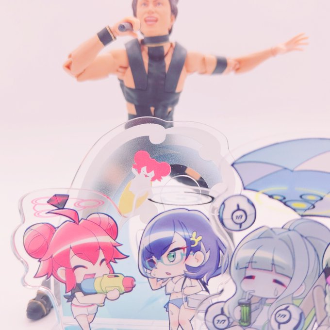 波パーツの透け感がこだわりポイント🌊
他にも水鉄砲の水とかヘイロー部分は白版なしの透過仕様になってます!! 