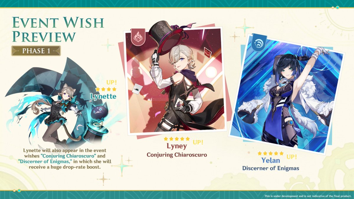 Genshin Impact - Version 3.4 Event Wishes Announcement Phase 2 Boosted Drop  Rate for Fragrance in Thaw Hu Tao (Pyro) and Valley Orchid Yelan  (Hydro) #GenshinImpact #HoYoverse