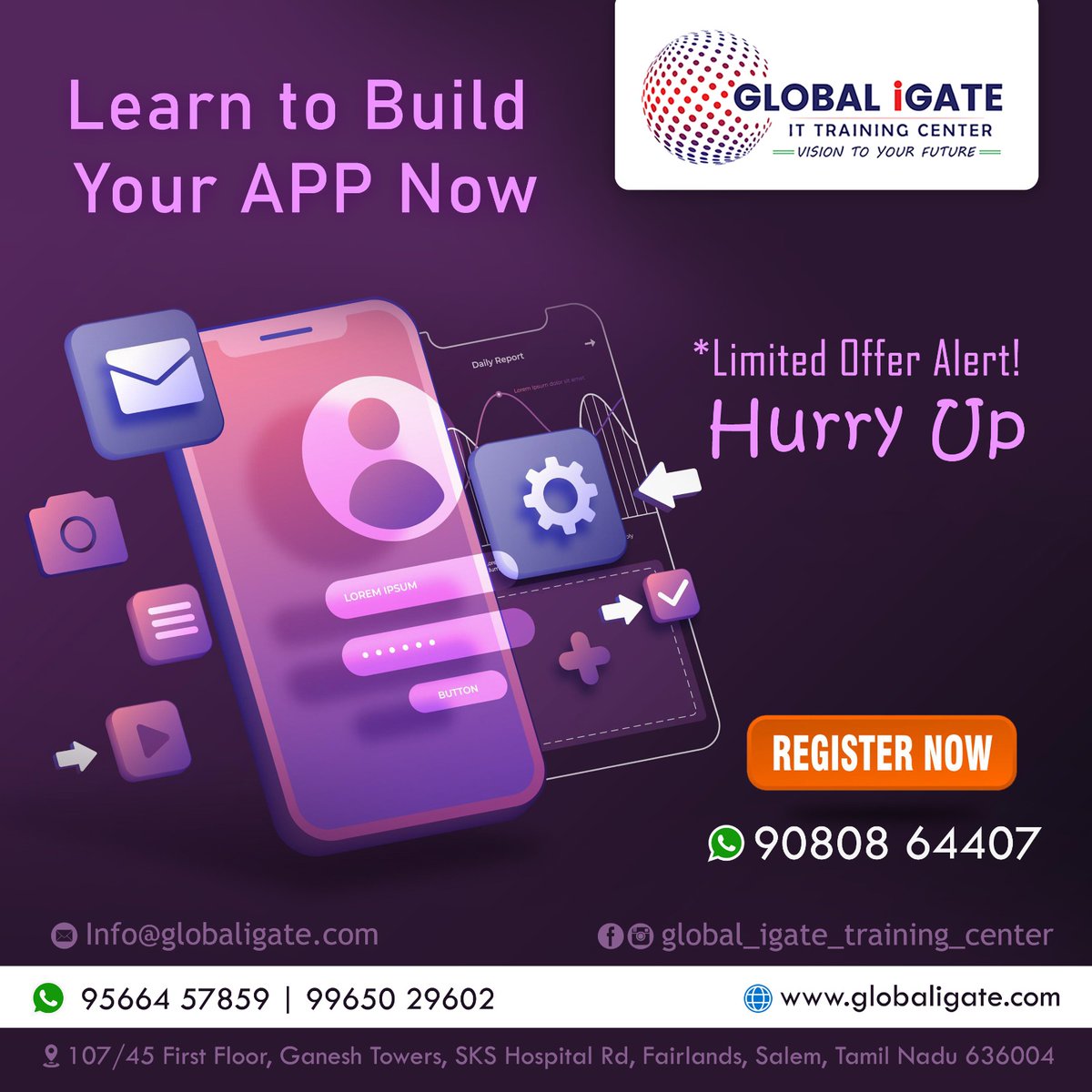 globaligate's tweet image. Learn to build your APP Now
.
.
.
.
#globaligate #webdeveloping #flutter #mobileapp #dart #webapp #uidesign #uxdesign #samrtcitysalem #salem #technology #itcourse #jobsupport #job #course #news #trainingcenter #craft