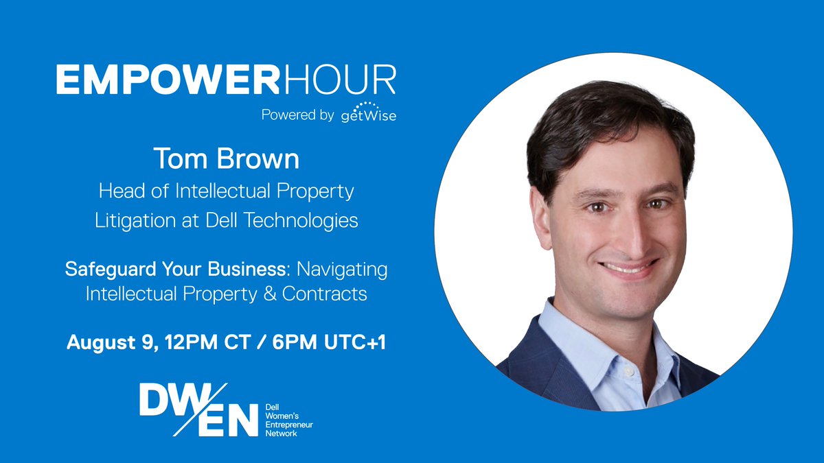 Our next Empower Hour, part 2 of our 3 part Legal Series, Safeguard Your Business: Navigating Intellectual Property &amp; Contracts <a href="/DellTech/">Dell Technologies</a>  
Wednesday, August 9, 2023 @ 12PM CT / 6PM UTC+1
Register Now!
bit.ly/SafeguardYourB…